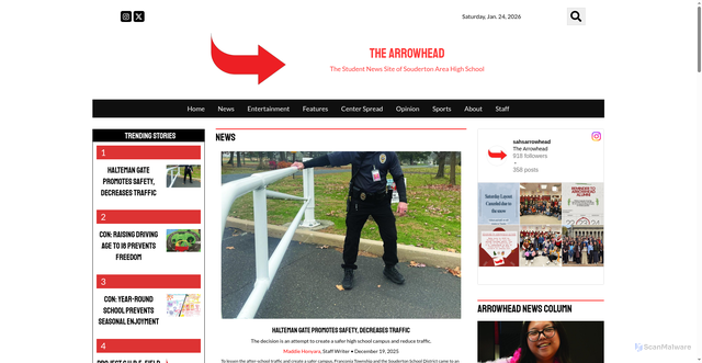 Security scan screenshot of https://thearrowheadonline.com/