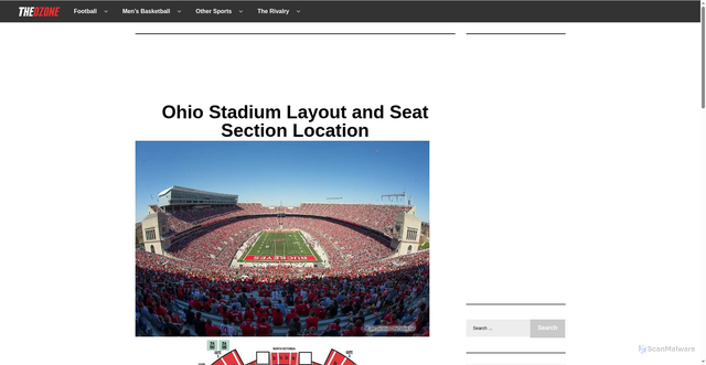 Security scan screenshot of https://theozone.net/ohio-stadium-seating-chart/