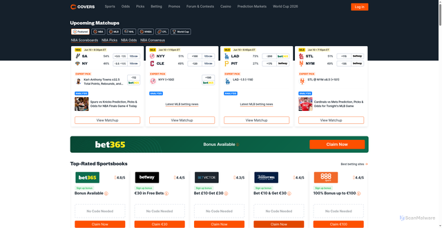 Security scan screenshot of https://covers.com