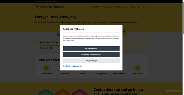 Security scan screenshot of https://tfgm.com/