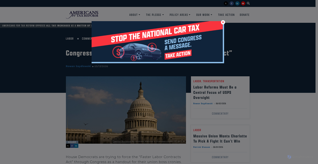 Security scan screenshot of https://atr.org/congress-should-reject-the-faster-labor-contracts-act/