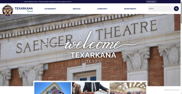 Security scan screenshot of https://texarkanatexas.gov/