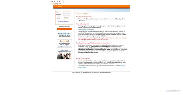 Security scan screenshot of https://wilhoitproperties.onesite.realpage.com