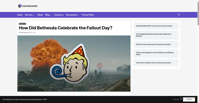 Security scan screenshot of https://asamigames.com/how-did-bethesda-celebrate-the-fallout-day/