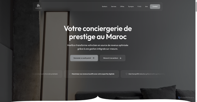 Security scan screenshot of https://hostandco-conciergerie.com/