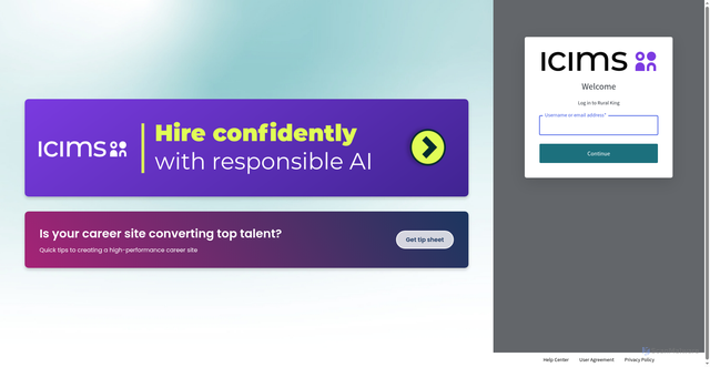 Security scan screenshot of https://ruralking.icims.com
