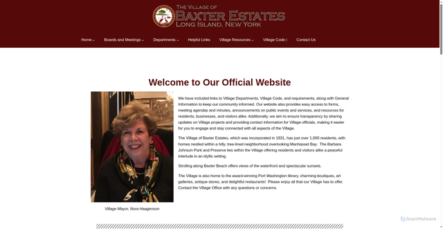 Security scan screenshot of https://baxterestates.gov/