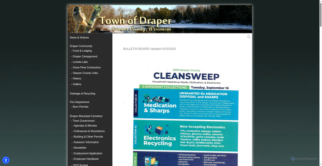 Security scan screenshot of https://townofdraperwi.gov/