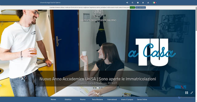 Security scan screenshot of https://www.unisa.it