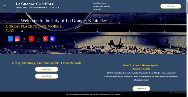 Security scan screenshot of https://lagrangeky.gov/
