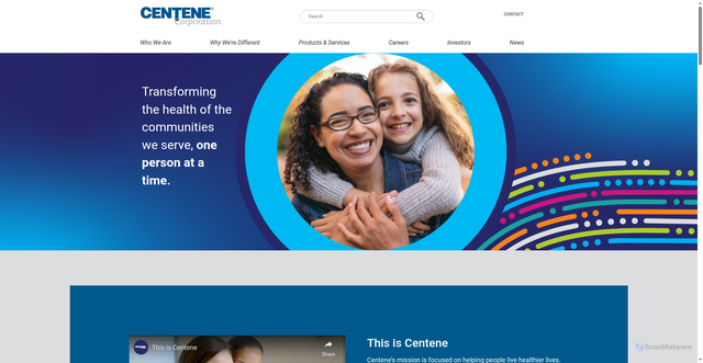 Security scan screenshot of https://www.centene.com