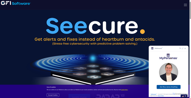 Security scan screenshot of https://kerio.com
