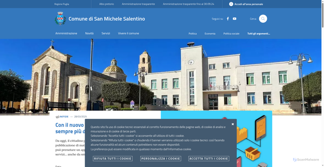 Security scan screenshot of https://www.comune.sanmichelesalentino.br.it/
