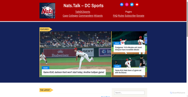 Security scan screenshot of https://nats.talkdcsports.com/