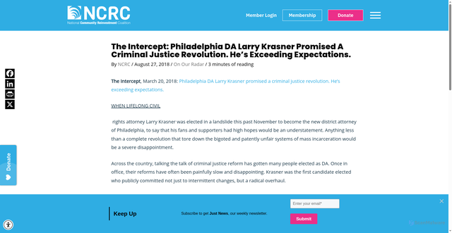 Security scan screenshot of https://www.ncrc.org/the-intercept-philadelphia-da-larry-krasner-promised-a-criminal-justice-revolution-hes-exceeding-expectations/