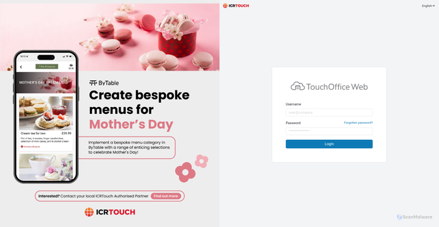 Security scan screenshot of https://touchoffice.net