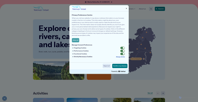 Security scan screenshot of http://www.waterwaysireland.org