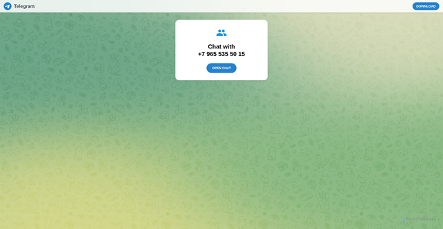 Security scan screenshot of http://t.me/+79655355015