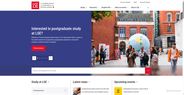 Security scan screenshot of https://www.lse.ac.uk/