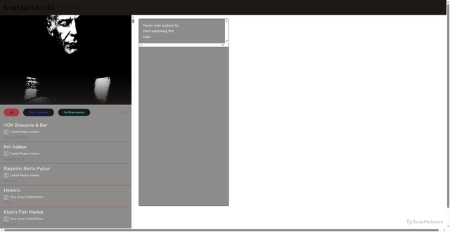 Security scan screenshot of https://www.anthonybourdainworldmap.com/