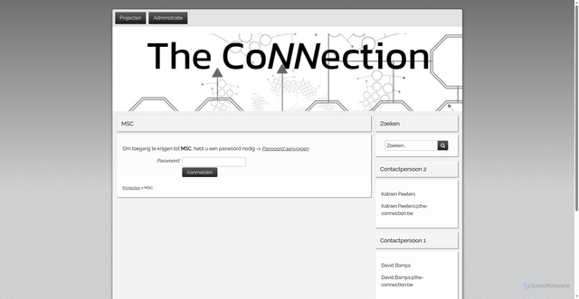 Security scan screenshot of https://forms.the-connection.be/msc