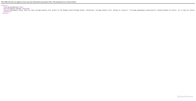 Security scan screenshot of https://pendo-io-static.storage.googleapis.com