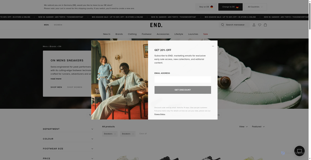 Security scan screenshot of https://www.endclothing.com/brands/on/sneakers/sneakers?srsltid=AfmBOorXXQE1pDk_VPk3JJ7B3ELyHjnpmQOahb1gJhdoPZK82pg6xciy