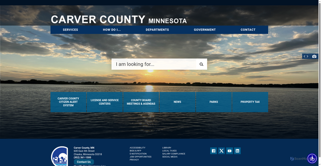Security scan screenshot of https://www.carvercountymn.gov/