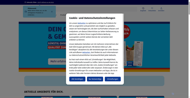 Security scan screenshot of https://www.aldi-sued.de