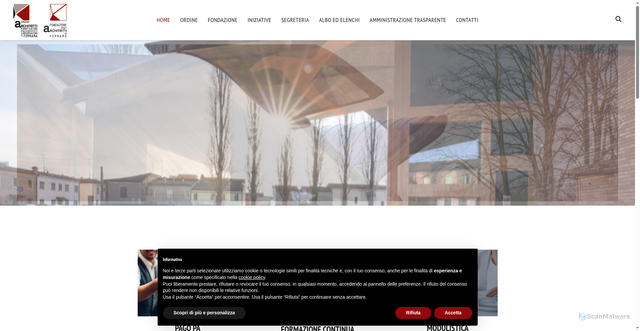 Security scan screenshot of https://ordinearchitetti.fe.it/ordine/