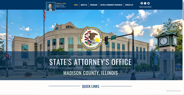 Security scan screenshot of https://www.madcosao.gov/