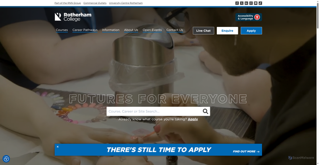 Security scan screenshot of http://www.rotherham.ac.uk