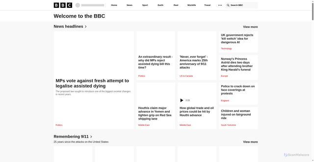 Security scan screenshot of https://www.bbc.co.uk