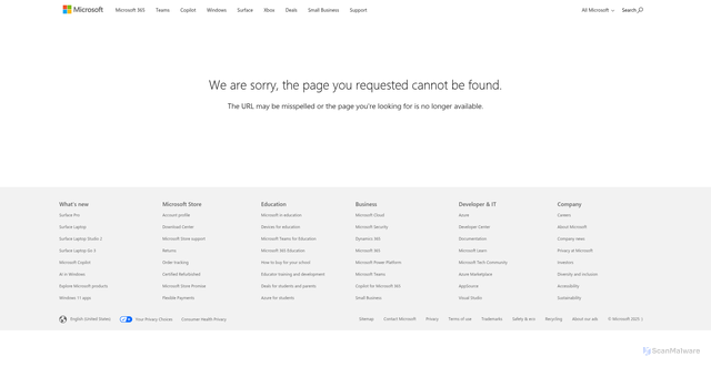 Security scan screenshot of https://uhf.microsoft.com/