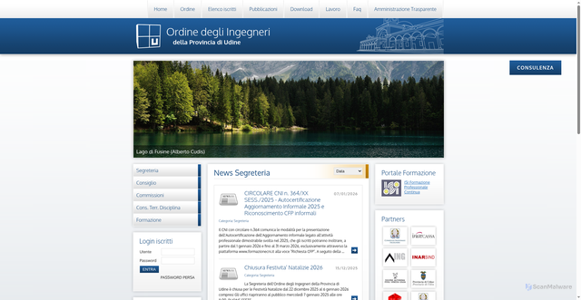 Security scan screenshot of https://www.ordineingegneri.ud.it/oing/