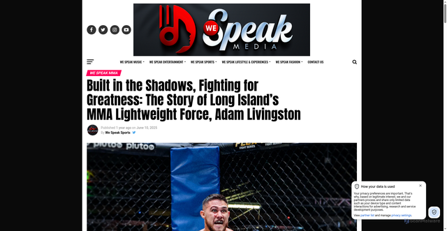 Security scan screenshot of https://wespeakmedia2.com/built-in-the-shadows-fighting-for-greatness-the-story-of-long-islands-mma-lightweight-force-adam-livingston/