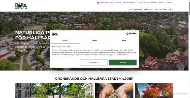Security scan screenshot of https://baramineraler.se