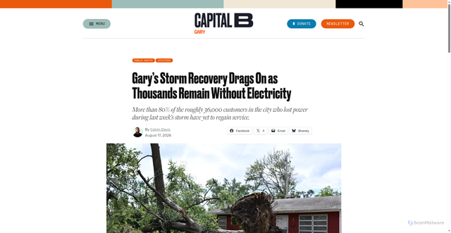 Security scan screenshot of https://gary.capitalbnews.org/gary-power-outages-indiana-storm/