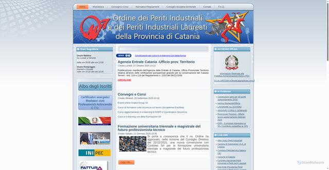 Security scan screenshot of https://www.periti-industriali.ct.it/