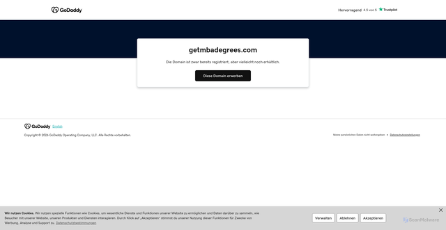Security scan screenshot of https://getmbadegrees.com/