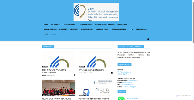 Security scan screenshot of https://ordinetsrmpstrpsiena.it/