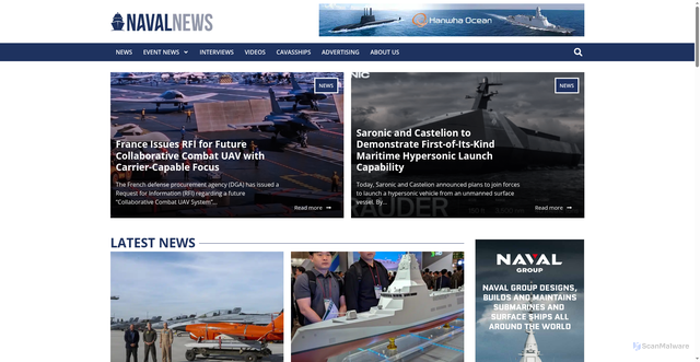 Security scan screenshot of https://navalnews.com