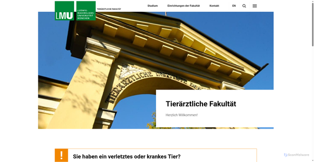 Security scan screenshot of https://www.vetmed.lmu.de