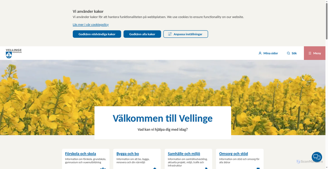 Security scan screenshot of https://vellinge.se/