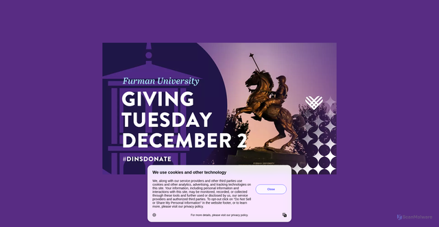 Security scan screenshot of https://furmanpaladins.com/