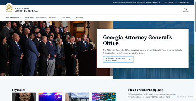 Security scan screenshot of https://law.georgia.gov/