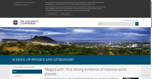 Security scan screenshot of https://www.ph.ed.ac.uk/news/mega-earth-05-06-14