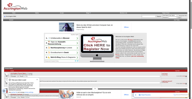 Security scan screenshot of https://accringtonweb.com