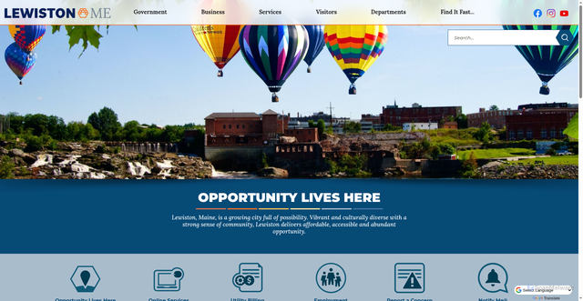 Security scan screenshot of https://www.lewistonmaine.gov/