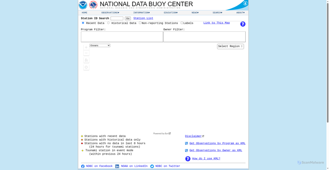 Security scan screenshot of https://www.ndbc.noaa.gov